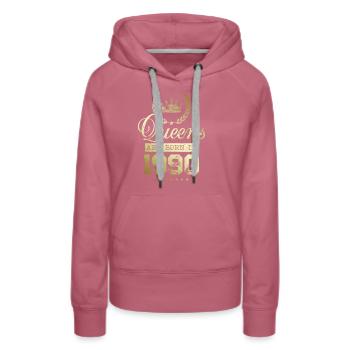 Queens nés en 1990 - Sweat à capuche Premium bio Femme - mauve - Devant - Isabella (175cm)