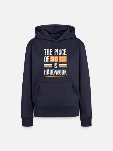 erfolg harte arbeit - Frauen Premium Bio Hoodie - Navy