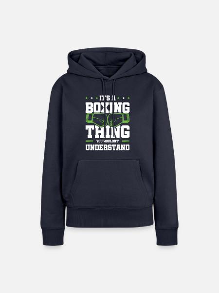 boxen boxhandschuhe - Frauen Premium Bio Hoodie - Navy