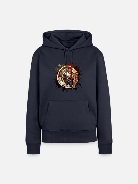 Spartaner Helm Motivation Gladiator - Frauen Premium Bio Hoodie - Navy