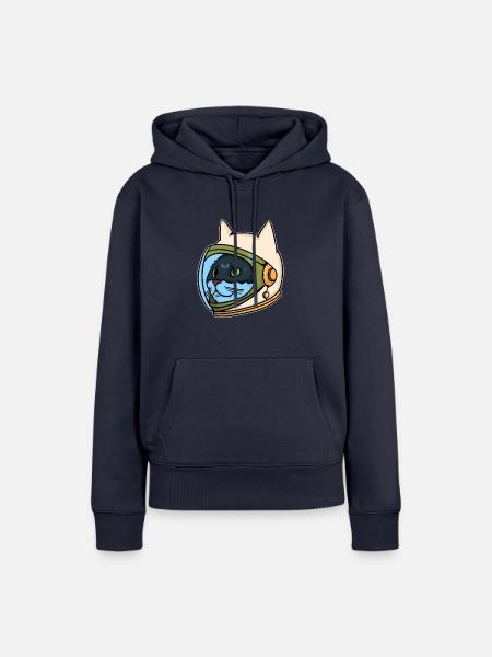 Astro cat - Astronaut - Katze - Kätzchen - Weltall - Frauen Premium Bio Hoodie - Navy