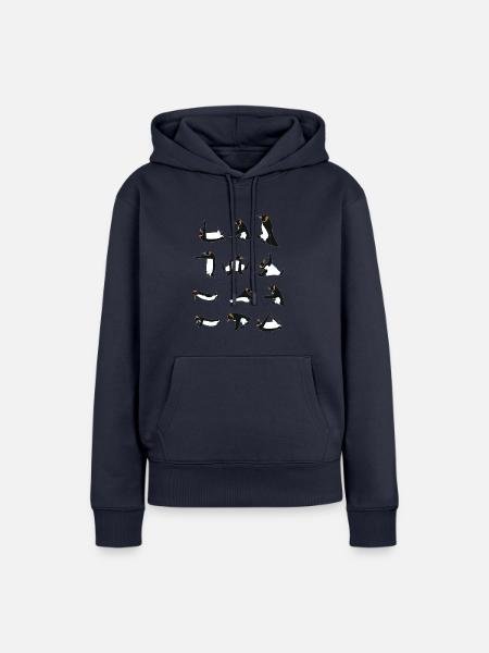 Penguins doing Yoga - Frauen Premium Bio Hoodie - Navy