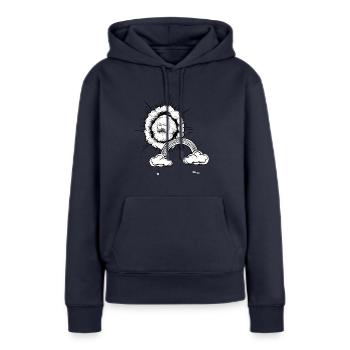 Karl Marx - Frauen Premium Bio Hoodie - Navy - Vorne - Julia (174cm)