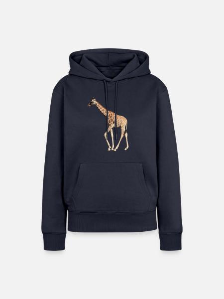 Giraffe echt - Frauen Premium Bio Hoodie - Navy