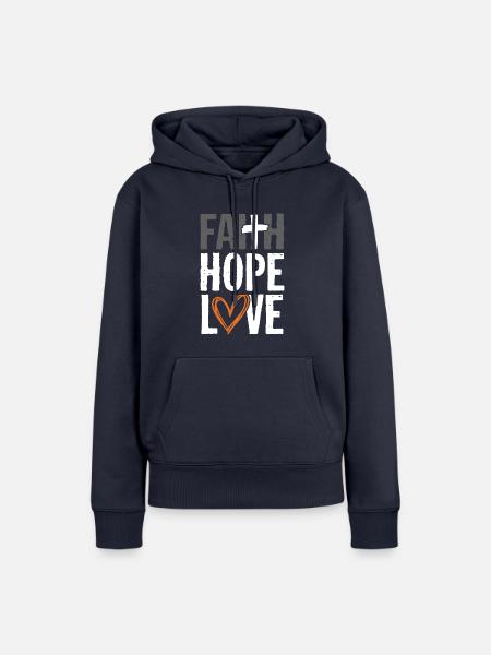 glaube hoffnung liebe - Frauen Premium Bio Hoodie - Navy