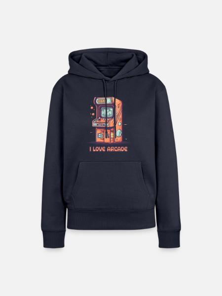 Ich liebe Arcade Gaming - Frauen Premium Bio Hoodie - Navy