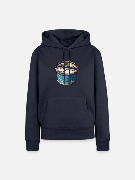 Ein Fisch in der Dose - Frauen Premium Bio Hoodie - Navy