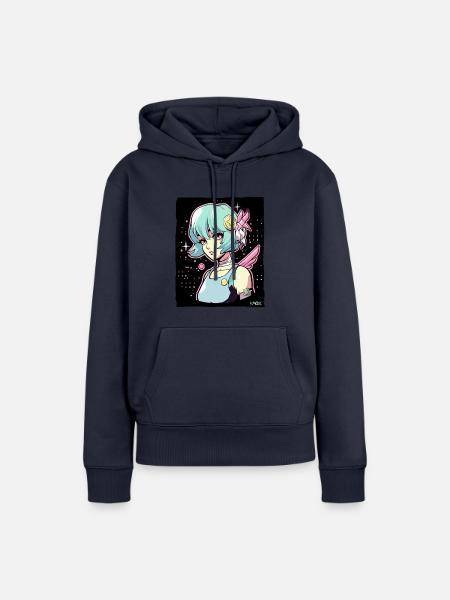 Coole Anime Sci-Fi-Cyborg-Mädchen - Frauen Premium Bio Hoodie - Navy
