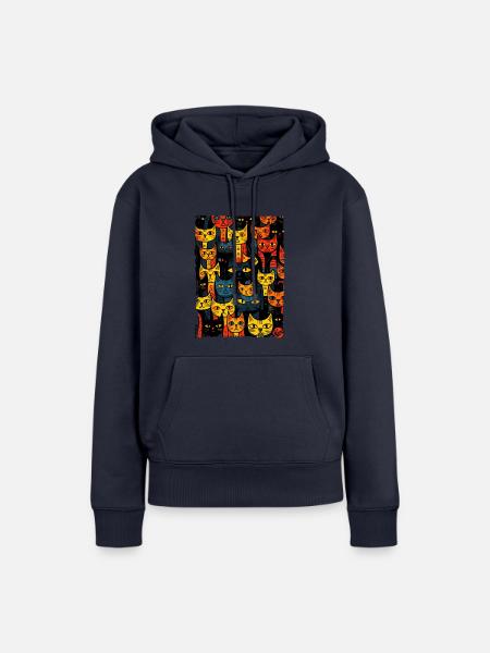 Versammlung der künstlerischen Straßenkatzen - Frauen Premium Bio Hoodie - Navy