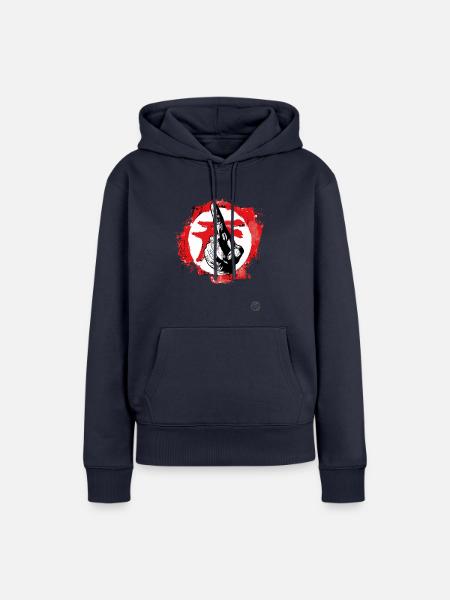 mit dem Zeigefinger zeigen - Frauen Premium Bio Hoodie - Navy