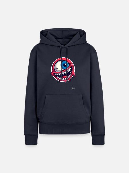 Lustiges Horror-Zyklop Auge - Frauen Premium Bio Hoodie - Navy