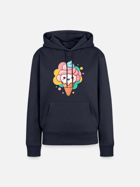 Sommerzeit Eiszeit - Frauen Premium Bio Hoodie - Navy