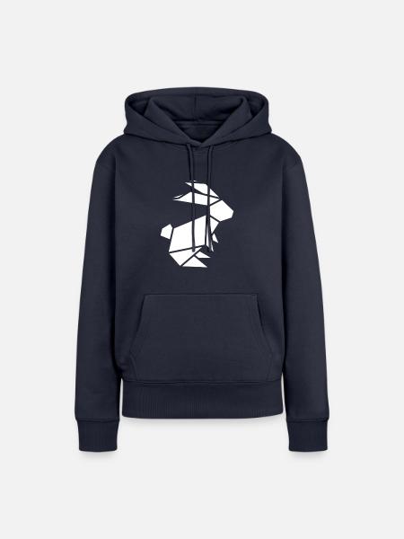 origami hase - Frauen Premium Bio Hoodie - Navy