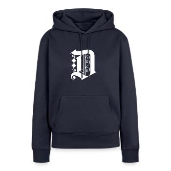 Detroit T Shirt Graphic - Frauen Premium Bio Hoodie - Navy - Vorne - Julia (174cm)