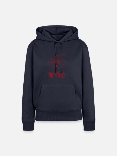 Liebe Pho - Frauen Premium Bio Hoodie - Navy
