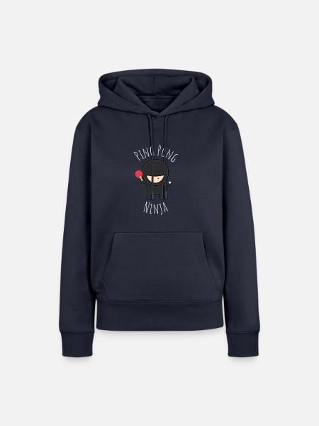 Ping Pong Ninja Funny Design - Frauen Premium Bio Hoodie - Navy