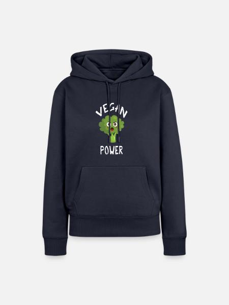 Vegan Power Shirt - Frauen Premium Bio Hoodie - Navy