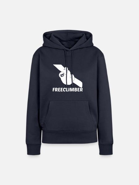 Freeclimber Faultier T-Shirt Geschenk - Frauen Premium Bio Hoodie - Navy