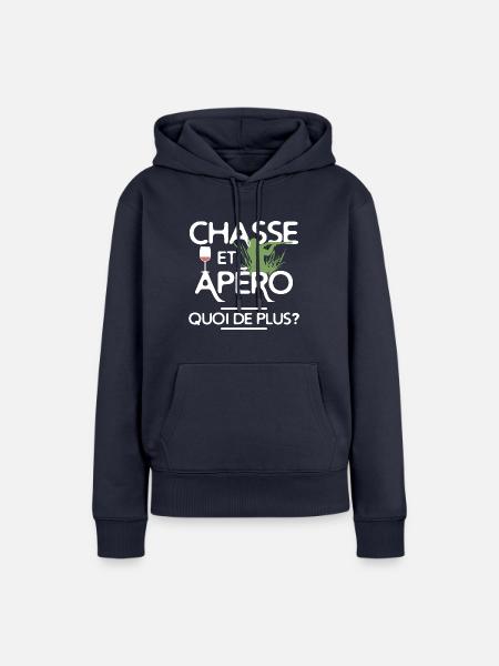 Jagd und Aperitif - Frauen Premium Bio Hoodie - Navy