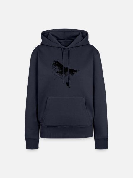 Raven Paraglider - Frauen Premium Bio Hoodie - Navy