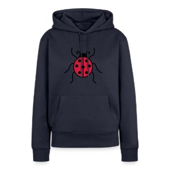 marienkaefer klein suess niedlich kaefer rot punkt - Frauen Premium Bio Hoodie - Navy - Vorne - Julia (174cm)