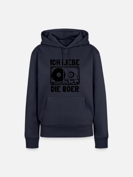 80 s - Frauen Premium Bio Hoodie - Navy