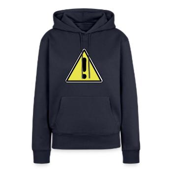 Attention - Sweat à capuche Premium bio Femme - bleu marine - Devant - Julia (174cm)