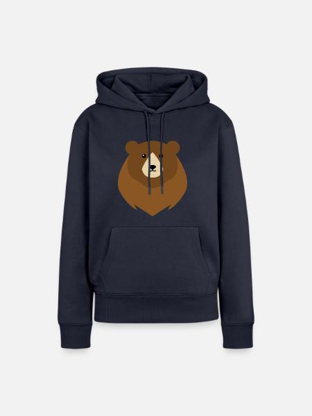 Der Bär - Frauen Premium Bio Hoodie - Navy