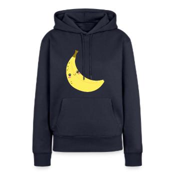 Happy Banane optimal für Kinder - Frauen Premium Bio Hoodie - Navy - Vorne - Julia (174cm)