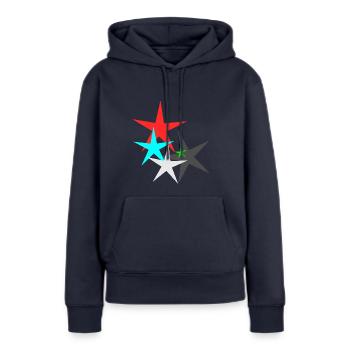 Star Star - Sweat à capuche Premium bio Femme - bleu marine - Devant - Julia (174cm)