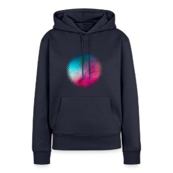 Abstrakte Galaxie - Frauen Premium Bio Hoodie - Navy - Vorne - Julia (174cm)