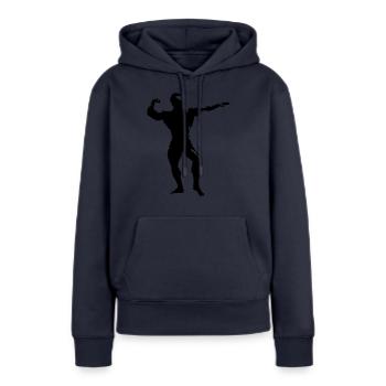bodybuilding_4 - Frauen Premium Bio Hoodie - Navy - Vorne - Julia (174cm)