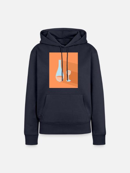 Flasche und Glas - Frauen Premium Bio Hoodie - Navy