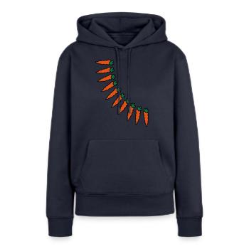 carrots - Frauen Premium Bio Hoodie - Navy - Vorne - Julia (174cm)