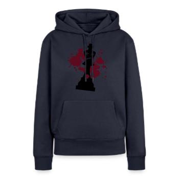schach matt - Frauen Premium Bio Hoodie - Navy - Vorne - Julia (174cm)
