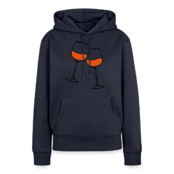 rotwein glaeser - Frauen Premium Bio Hoodie - Navy - Vorne - Julia (174cm)