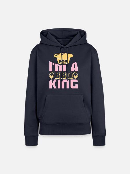 ICH BIN EIN BBQ-KÖNIG - Frauen Premium Bio Hoodie - Navy