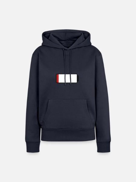 Battery (low / empty - 10%) - Frauen Premium Bio Hoodie - Navy