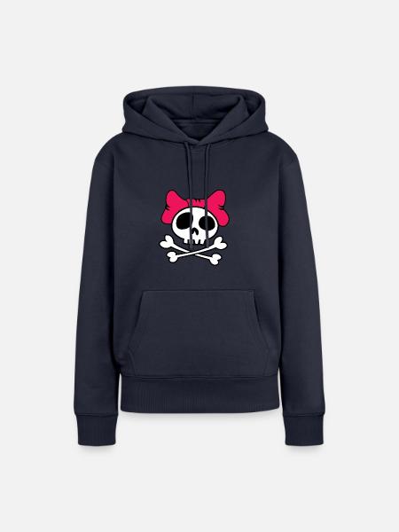 Girly skull - Frauen Premium Bio Hoodie - Navy