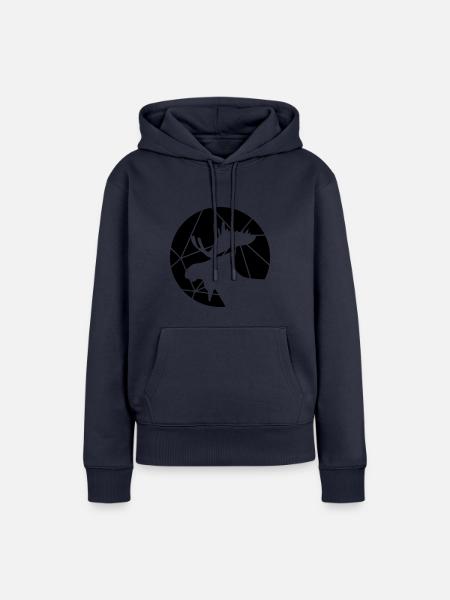 Elch Gittermuster - Frauen Premium Bio Hoodie - Navy