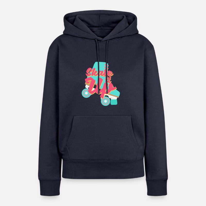 Roller Roller Roller Roller Cadeau - Sweat à capuche Premium bio Femme - bleu marine