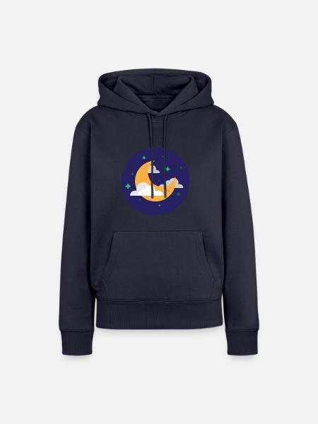 Mond - Frauen Premium Bio Hoodie - Navy