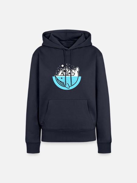 Oase auf Walrücken - Frauen Premium Bio Hoodie - Navy