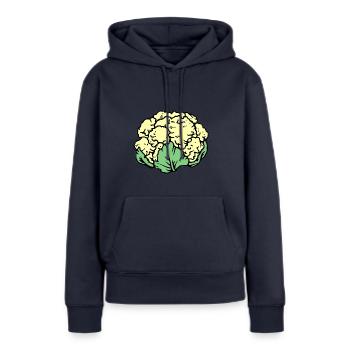 chou-fleur - Sweat à capuche Premium bio Femme - bleu marine - Devant - Julia (174cm)