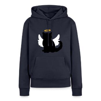 Babykatze / Engelskatze ♥ Angel Cat Kitten - Frauen Premium Bio Hoodie - Navy - Vorne - Julia (174cm)