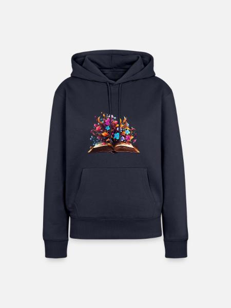 Buchblütenkreis - Frauen Premium Bio Hoodie - Navy