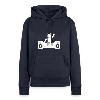 Platines dj - Sweat à capuche Premium bio Femme - bleu marine - Devant - Julia (174cm)