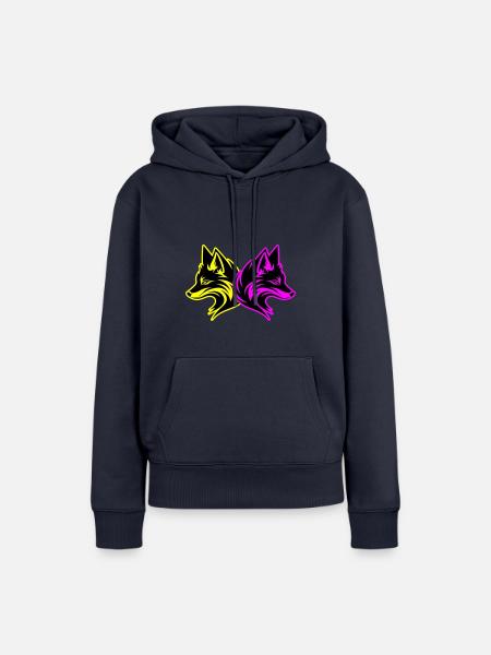 Fuchs Tier - Frauen Premium Bio Hoodie - Navy