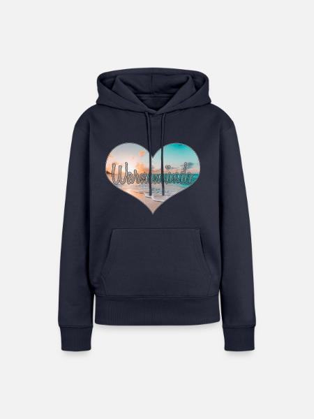 Warnemünde Herz | Yolo-Artwork - Frauen Premium Bio Hoodie - Navy