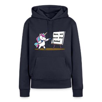 Salat - Frauen Premium Bio Hoodie - Navy - Vorne - Julia (174cm)